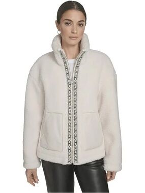 Levi’s Women's Cream Faux-Shearling Jacket